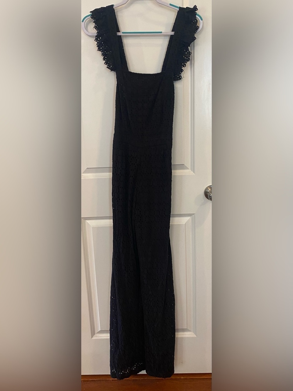 Winston White Nova Long Jumpsuit Sz S Navy Blue Eyelet Adjustable Lined NWOT